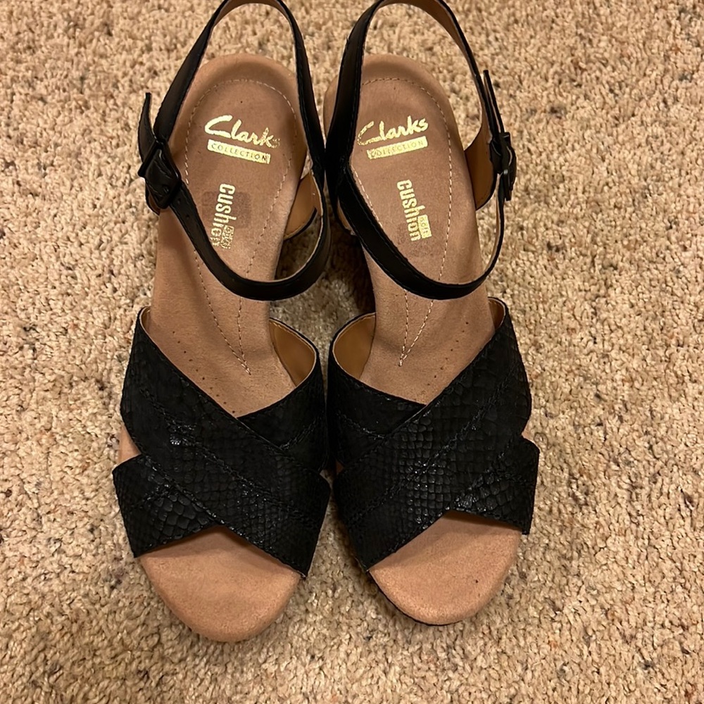 New Clark Collection Cushion Wedge Sandals
